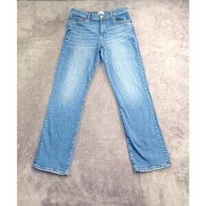 Loft Outlet Jeans Sz 12 Pants Women's Blue Original Straight Crop Denim C21-43